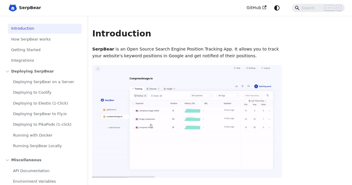 SerpBear: Open-source search engine position tracking and keyword research app
