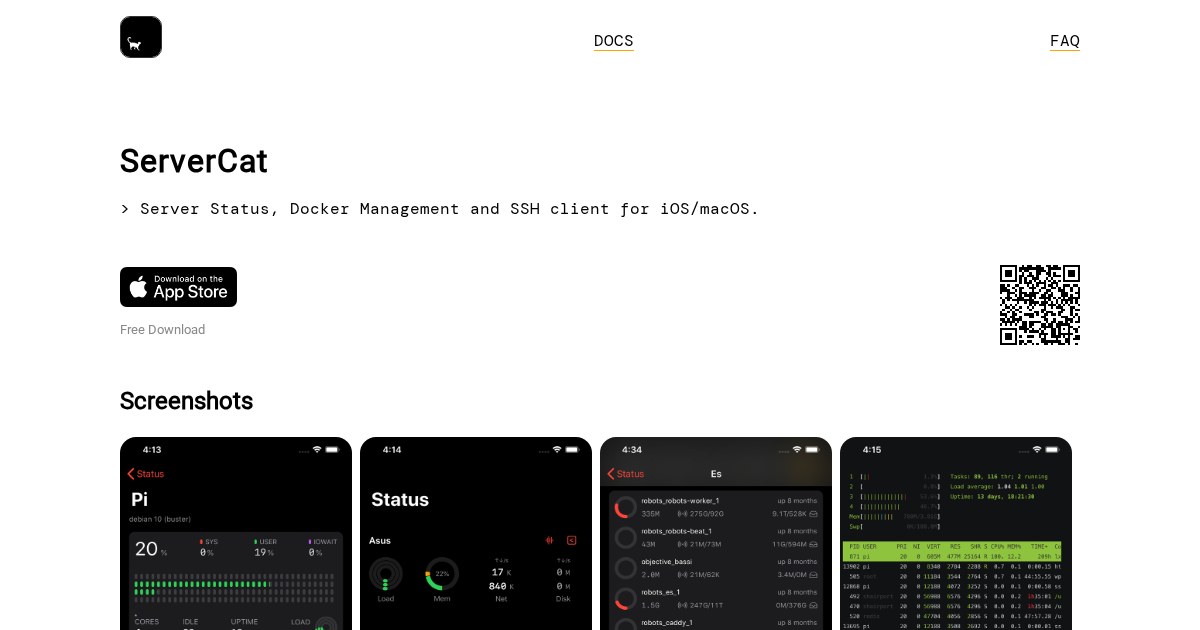 Server Cat: Server Status, Docker, and SSH for iOS