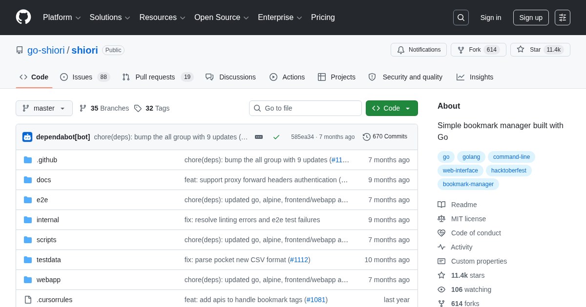 Shiori: Simple bookmark manager