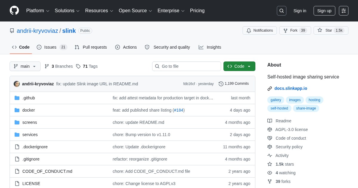 Slink: Self-hosted image sharing platform