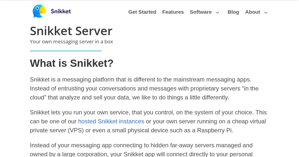 Snikket: Simple Self-Hosted Messaging for Small Groups