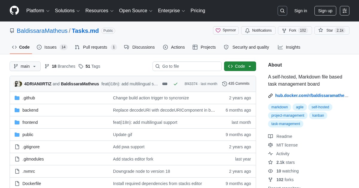 Task Md Tasks.md: Self-hosted, Markdown file based task management board ...