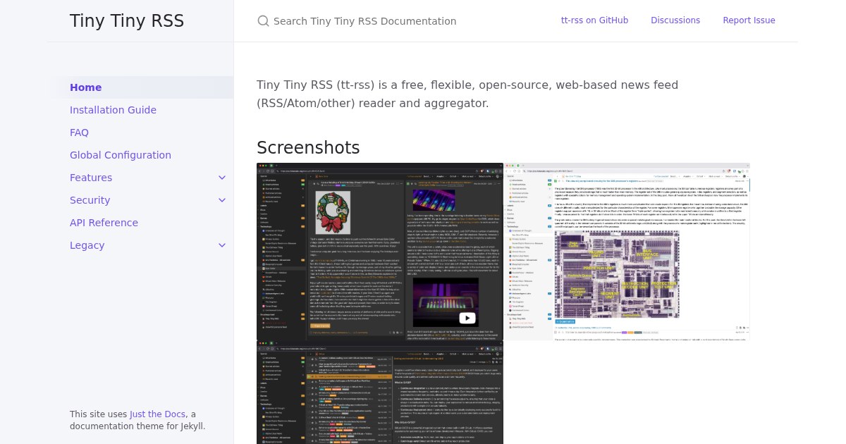 Tiny Tiny RSS: Free and open-source, web-based news feed reader