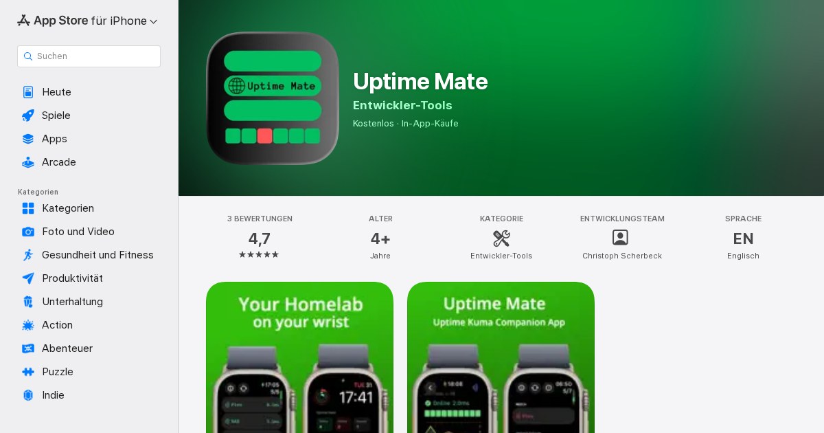 Uptime Mate: Website uptime monitoring for the Apple Watch