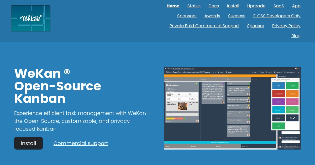 WeKan: Open-source, customizable, and privacy-focused
