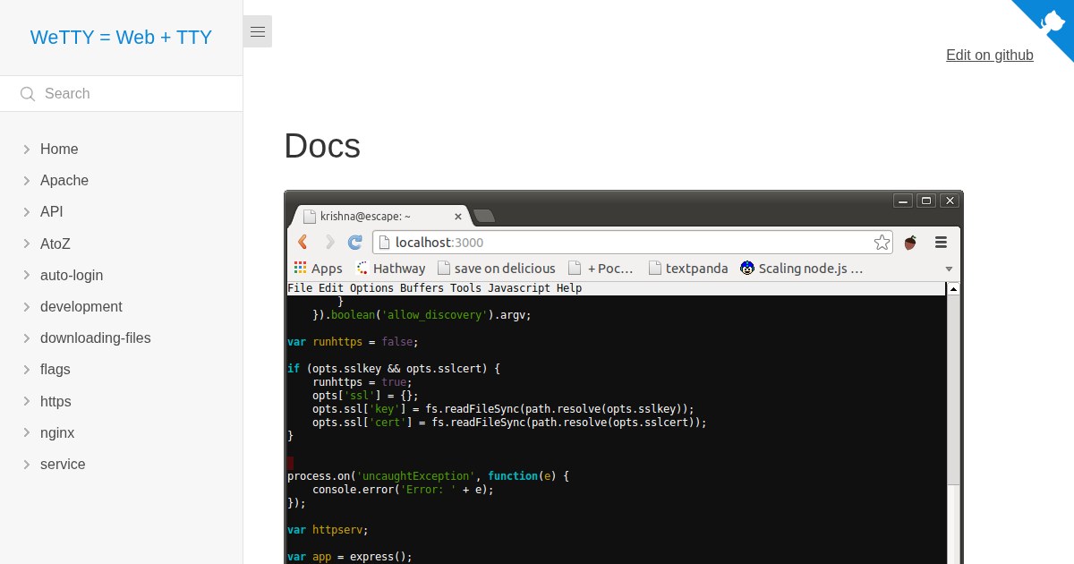 WeTTY: Terminal access in browser over HTTP/HTTPS