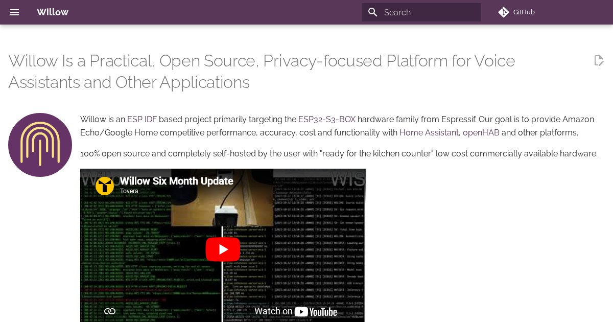 Willow: Open-source, local, and self-hosted voice