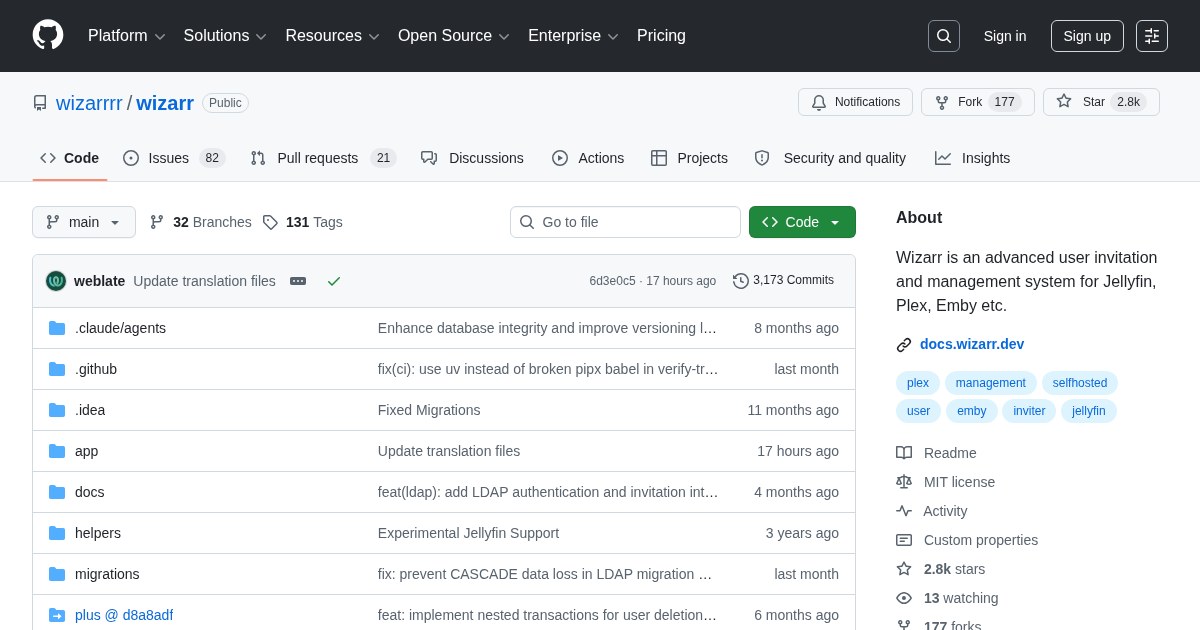Wizarr: User invitation management system for Jellyfin, Plex, and Emby