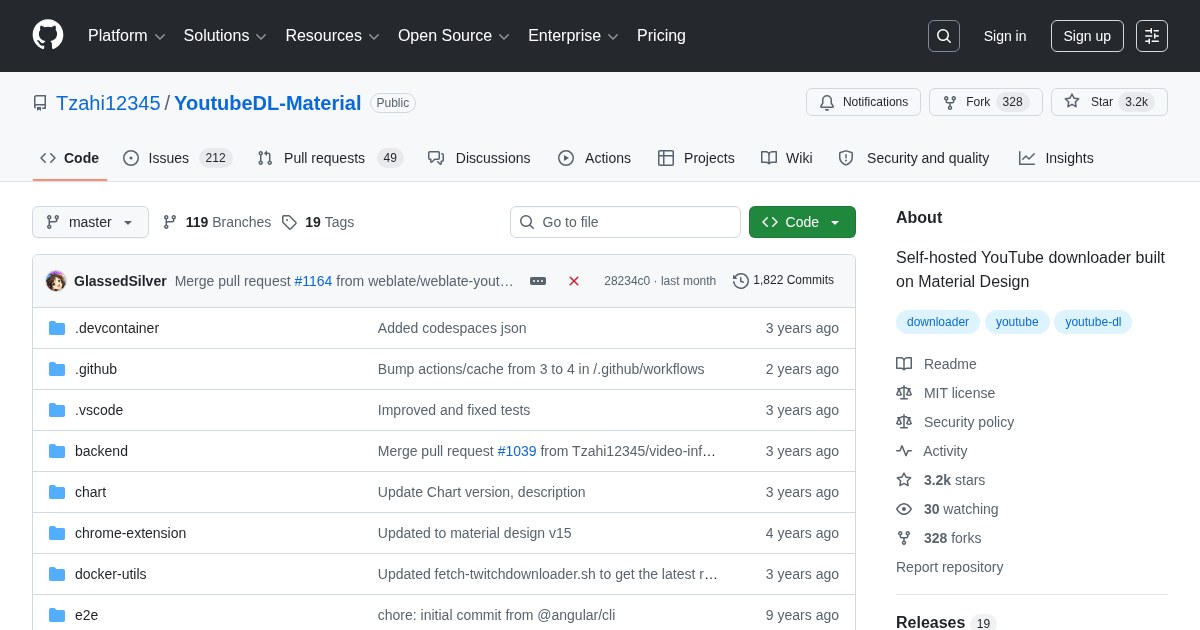 YoutubeDL-Material: Self-hosted YouTube downloader built on Material