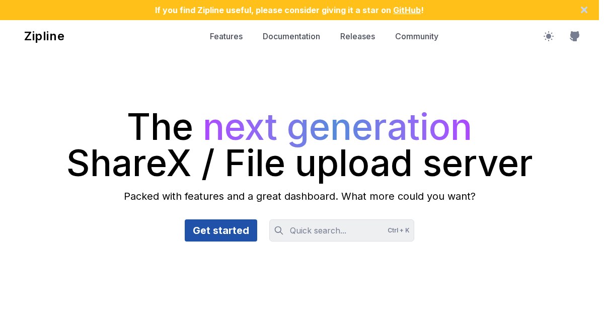 Zipline: Next generation ShareX/file upload server